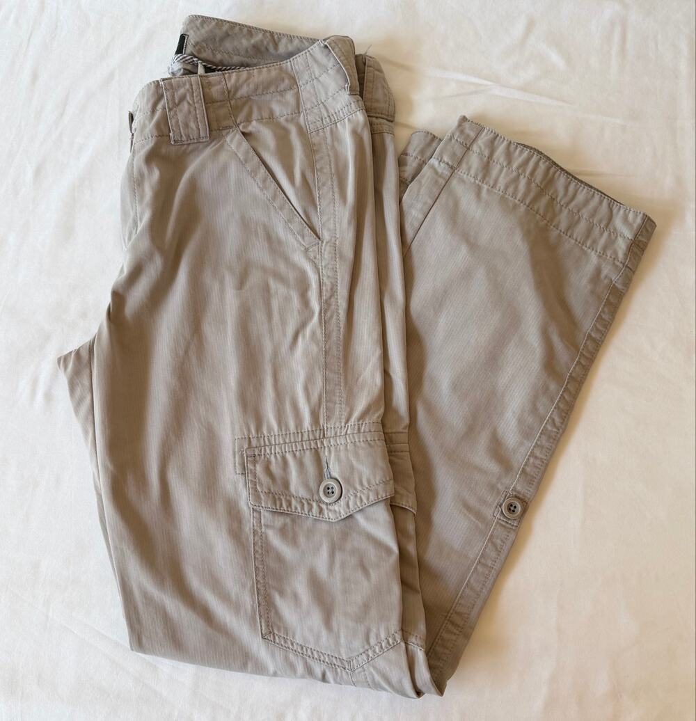Eddie Bauer Khaki Mid-Rise Utility Cargo Hiking Pants Women’s Size 6